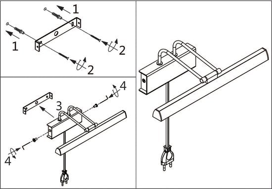 Steinhauer Litho LED - Applique moderne - Noir - H:9.4cm - Universelle - Pour l'intérieur - Métal - Appliques - Chambre à coucher - Salon