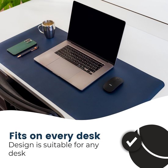 WURK Tapis de bureau professionnel [120 cm x 60 cm] - Tapis de souris XXL - Tapis de souris - Grand tapis de bureau multifonctionnel - Tapis de bureau [Bleu foncé].