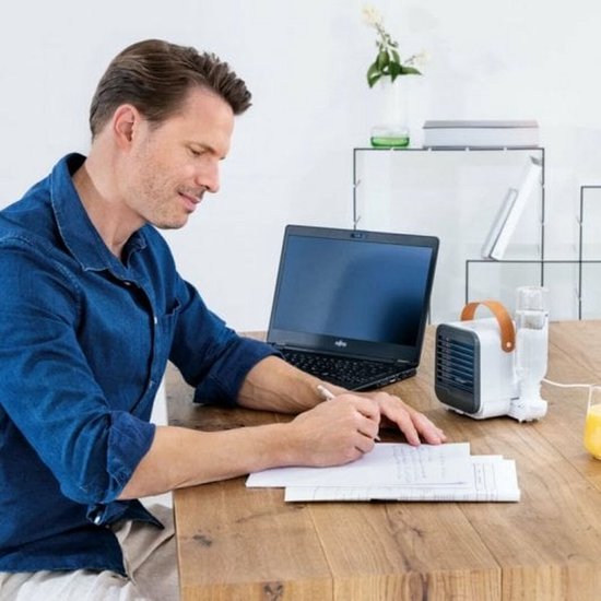 Beurer LV 50 Fresh Aircooler - Refroidisseur d'air et ventilateur de table - Compact - Portable - 3 vitesses - Avec bouteille et câble micro-USB - Garantie 3 ans - Blanc
