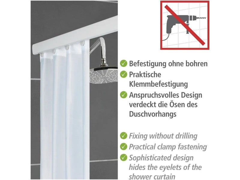 Rail télescopique pour rideau de douche Wenko Era 75-125 cm – Blanc – Sans perçage