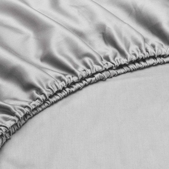 Zohome Drap-housse Satinado - Drap-housse simple - 90x200 - 100% Coton Satin - Gris