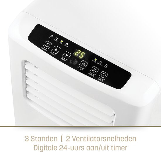 Climatiseur mobile - Eden ED-7016 Climatiseur sur roulettes - Contrôlable via une application et une télécommande - 7 000 BTU – Classe énergétique A - Pour des pièces jusqu'à 60 m³ - Réglage de la température de 16 °C à 31 °C - Fonctions ventilateur et dé