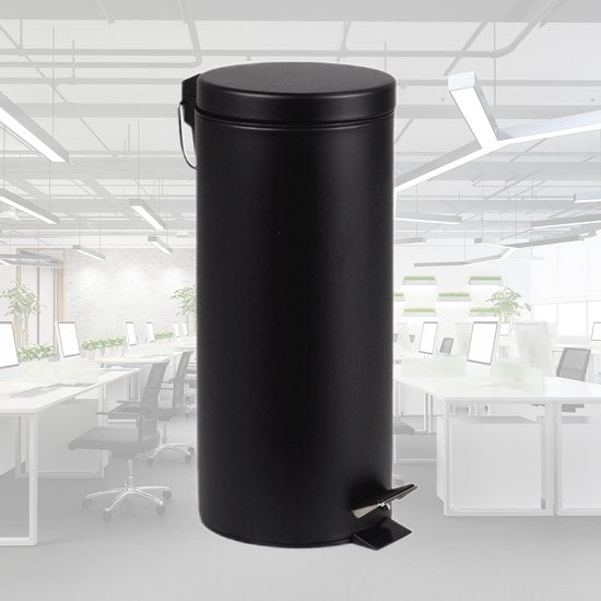 BRASQ Poubelle à pédale 30 litres - Noir - PB130 - Poubelle à pédale amovible - Poubelle - Corbeille - Poubelle - Déchets