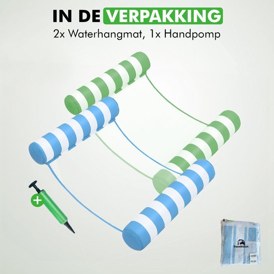 Travelhawk Hamac d'eau - 2 pièces - Hamac d'eau pour adultes - piscine - vert et bleu