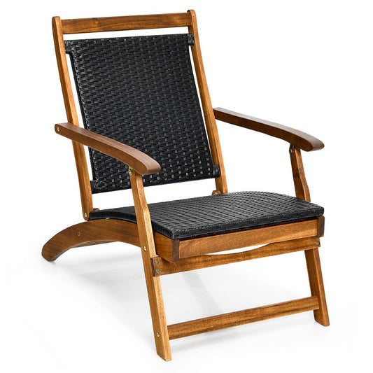 Chaise longue de jardin pliable Coast - Dossier ergonomique - Repose-pieds extensible - Mélange de marron et de rouge-brun