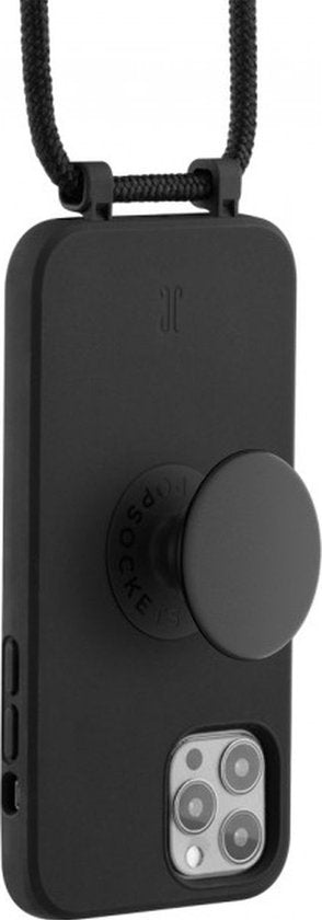 Apple iPhone 13 Pro Case - Just Elegance - PopGrip Series - Coque arrière en TPU - Noir - Coque adaptée à l'Apple iPhone 13 Pro