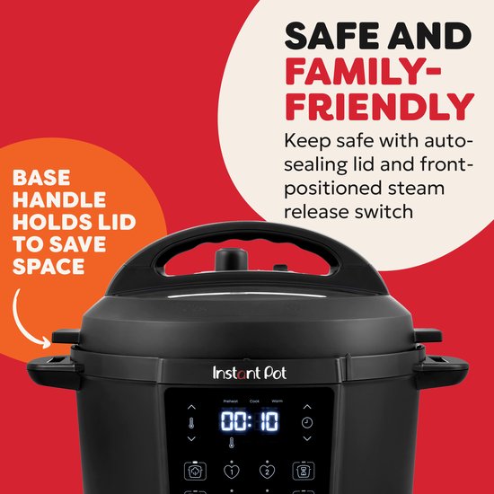 Multicuiseur Instant Pot Rio 5,7 L - Autocuiseur 7-en-1 - Mijoteuse - Cuiseur vapeur - Yaourtière - Jusqu'à 6 portions - Diffusion de vapeur optimisée