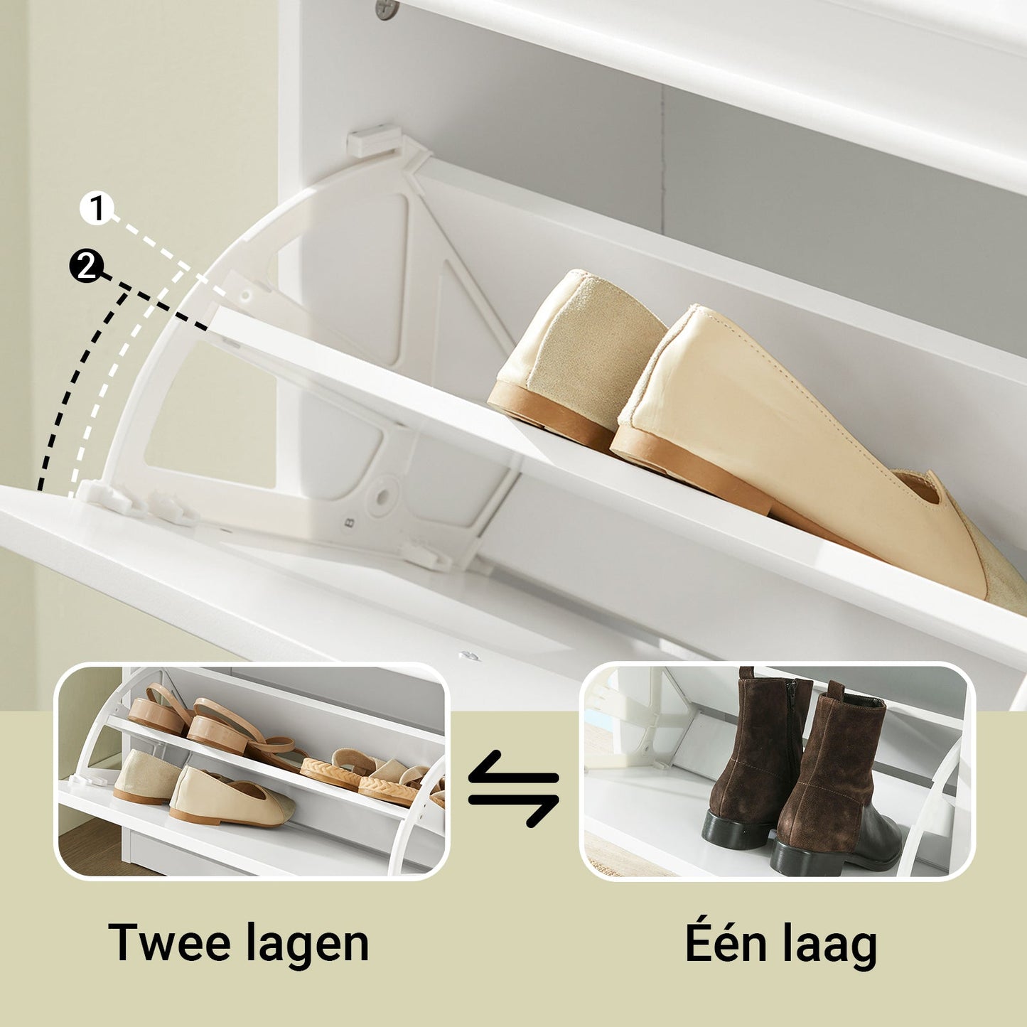 SoBuy meuble à chaussures avec 3 abattants - meuble à chaussures étroit pour couloir et entrée - rangement jusqu'à 12 paires - 53x24x117 cm - blanc