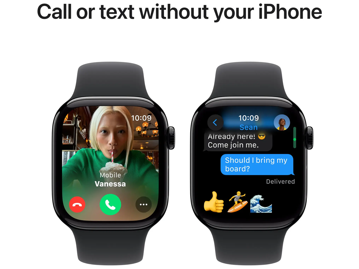 Apple Watch Series 10 42 mm - Aluminium noir diamant - Bracelet Sport noir