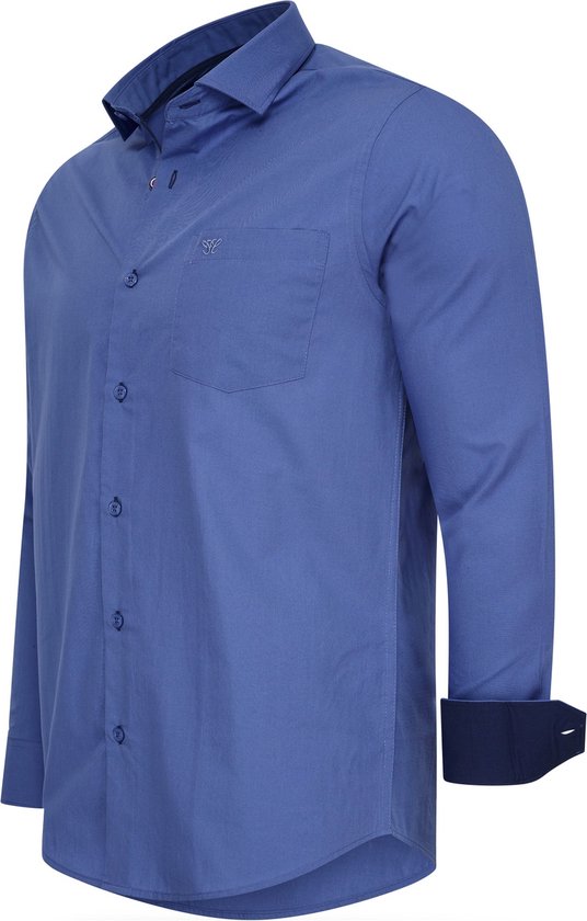 Cappuccino Italia - Chemise Uni pour homme - Bleu - Taille XXL