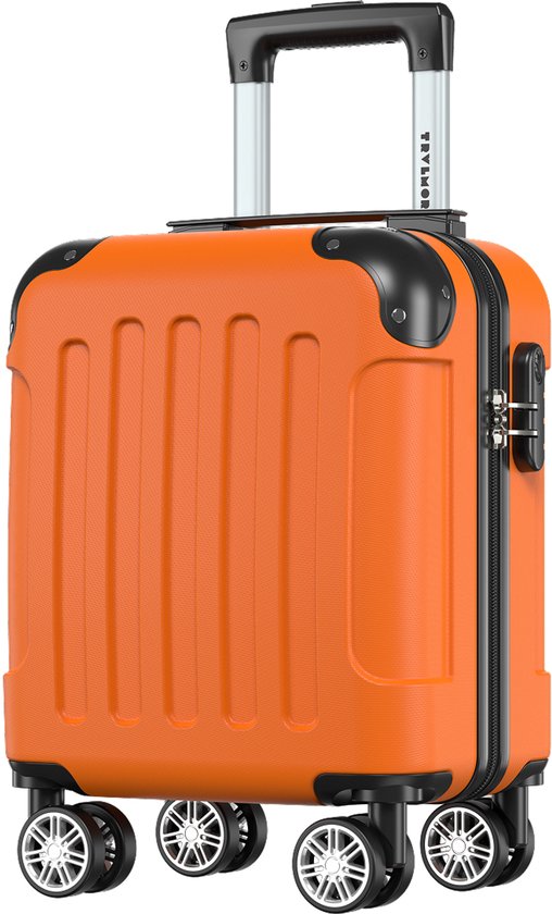 Valise cabine TRVLMORE - 40 x 30 x 20 cm - À placer sous le siège - 24 L - Serrure à combinaison - 4 roulettes - Orange