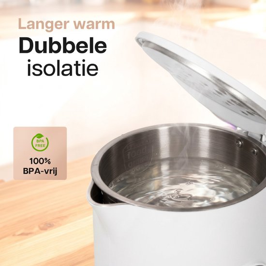 Bouilloire HomeShift® avec réglage de la température - Fonction de maintien au chaud - Double paroi - Électrique - 1,7 litre - 2200 W - Blanche