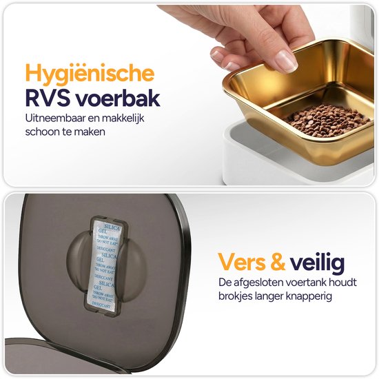 Viervoeter Feed Pro - Mangeoire automatique 6 L - Chat et chien - Distributeur automatique de nourriture avec application - Blanc