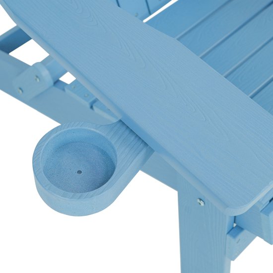 Chaise AXI Claire Adirondack bleue – Chaise de jardin en plastique avec accoudoirs – Pliable – Dossier haut – Chaise de jardin – 84,5 x 77 x 95,5 cm – Durable et résistante aux intempéries