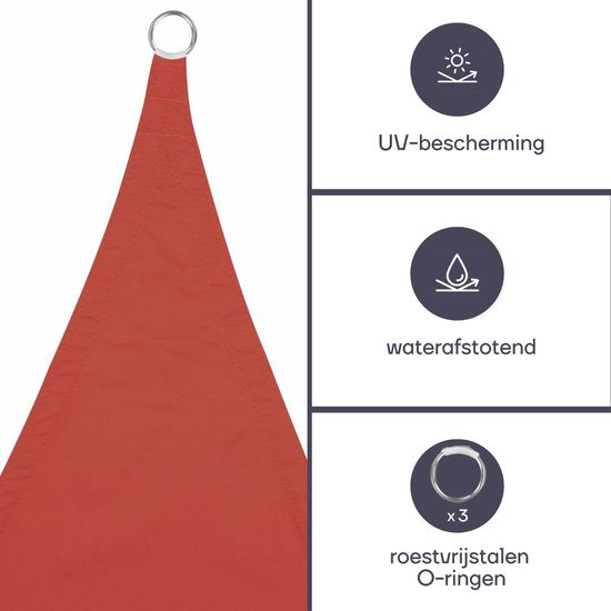 Perel Toile d'ombrage, hydrofuge, 5 x 5 x 5 m, 160 g/m², polyester, triangle, terracotta