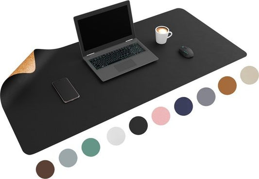 Sous main - Wurk - Tapis de Bureau/souris - WURK - Simili-cuir et liège - noir - 120x60