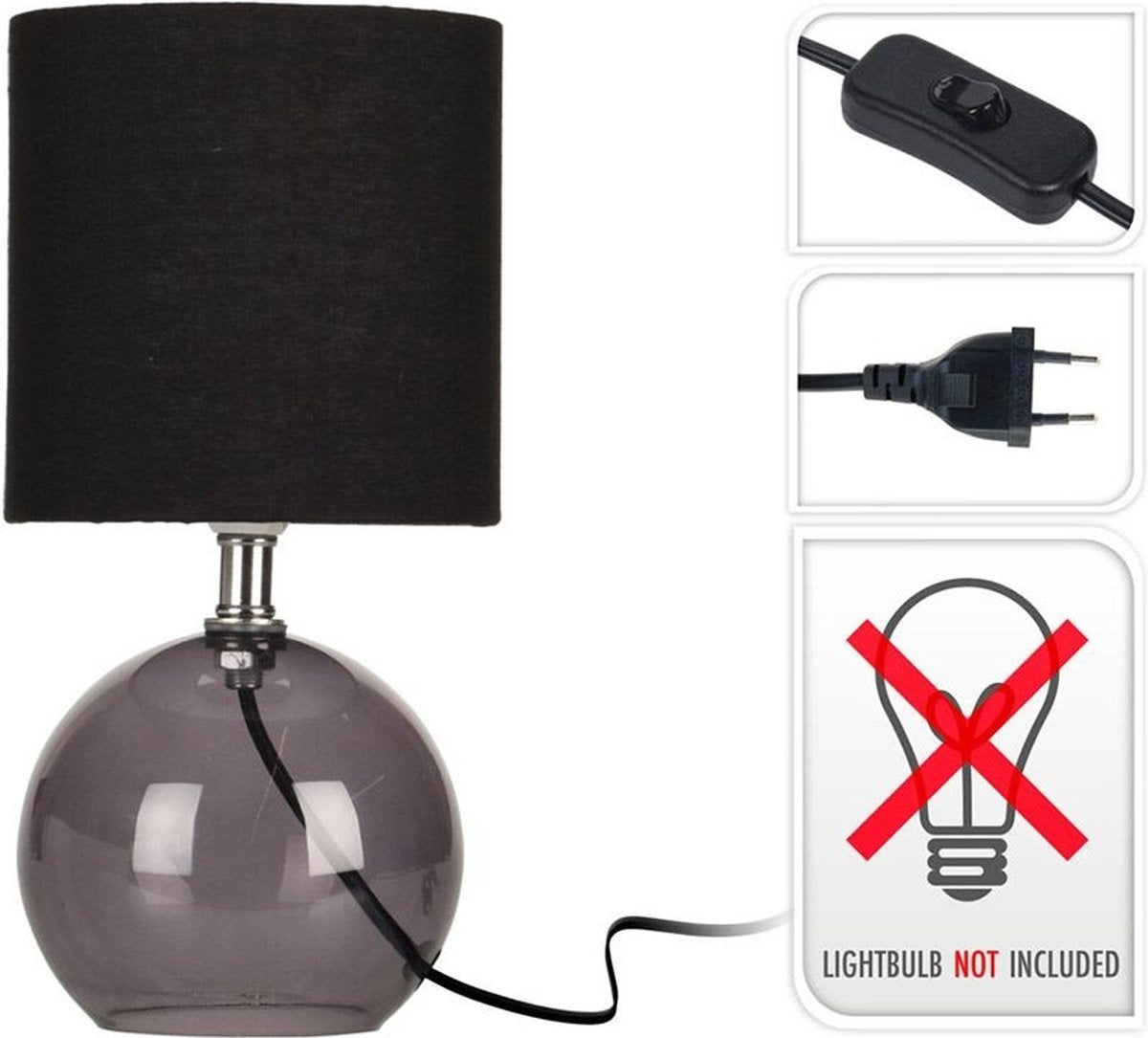 Lampe à poser - 24cm - Noir