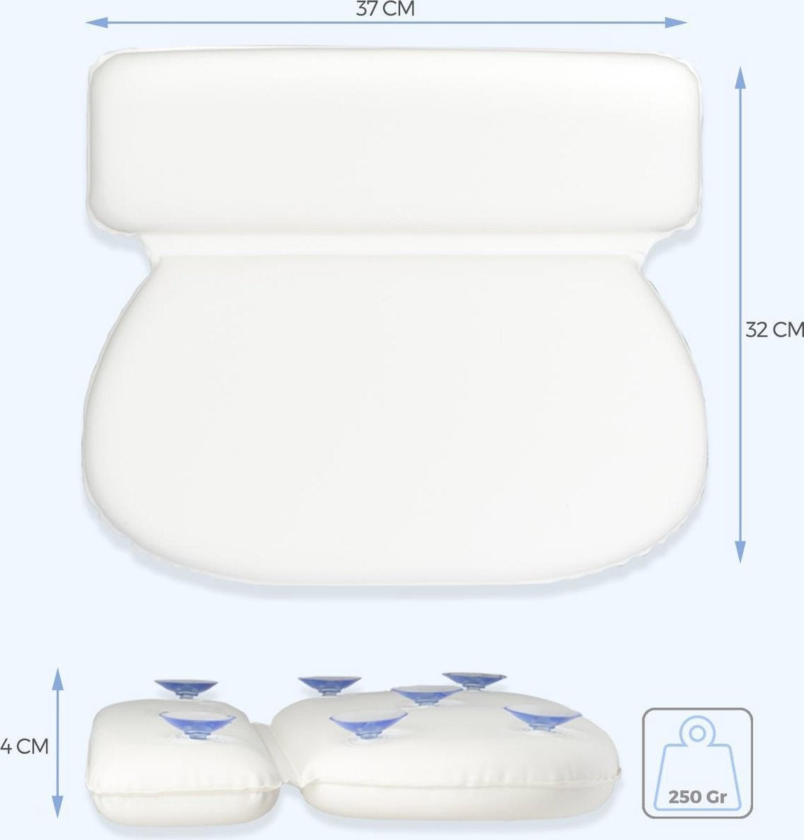 LifeGoods Coussin de bain - avec ventouses antidérapantes - pour bain et jacuzzi - Blanc