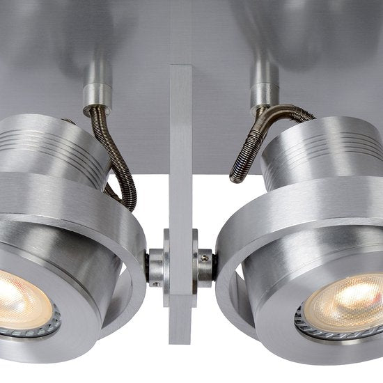 Spot de plafond Lucide LANDA - LED « Dim to warm » - GU10 - 2 x 5 W 3000 K/2200 K - Chrome mat