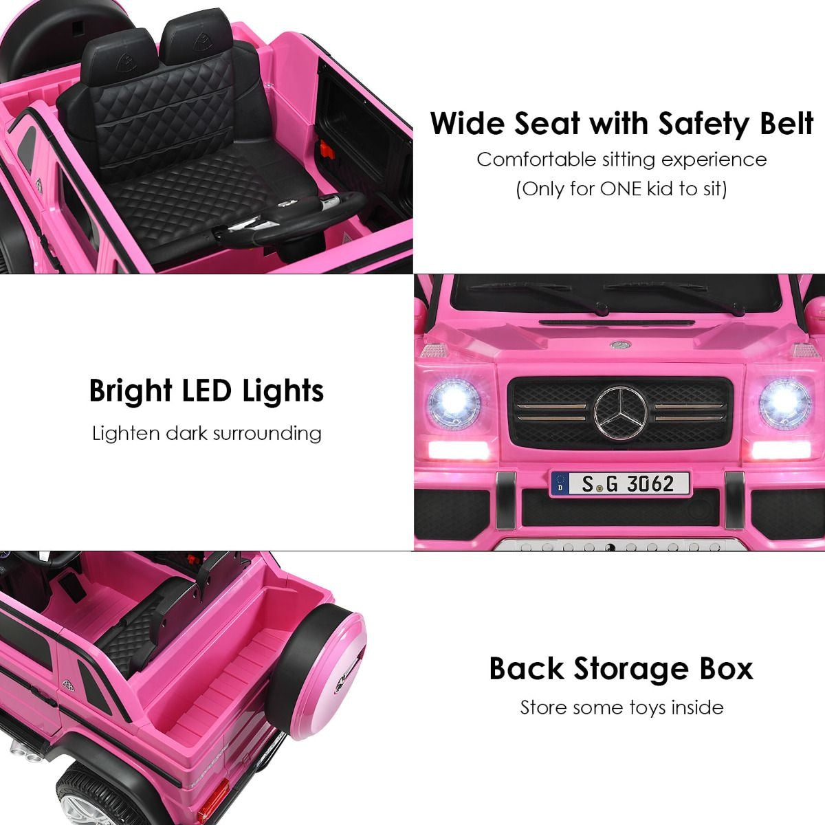 Coast Voiture électrique pour enfant - Mercedes Benz - jusqu'à 8 ans - Max. 30 kg - Rose