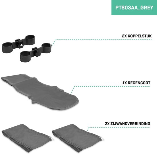 Système d'assemblage pour tente de réception VONROC – Pour tente de réception Premium PT501XX - Gris