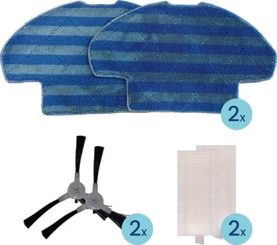 Pièces détachées pour aspirateur robot Gologi - Set d'articles - Pièces détachées - Filtre HEPA - Brosses latérales - Balais à franges