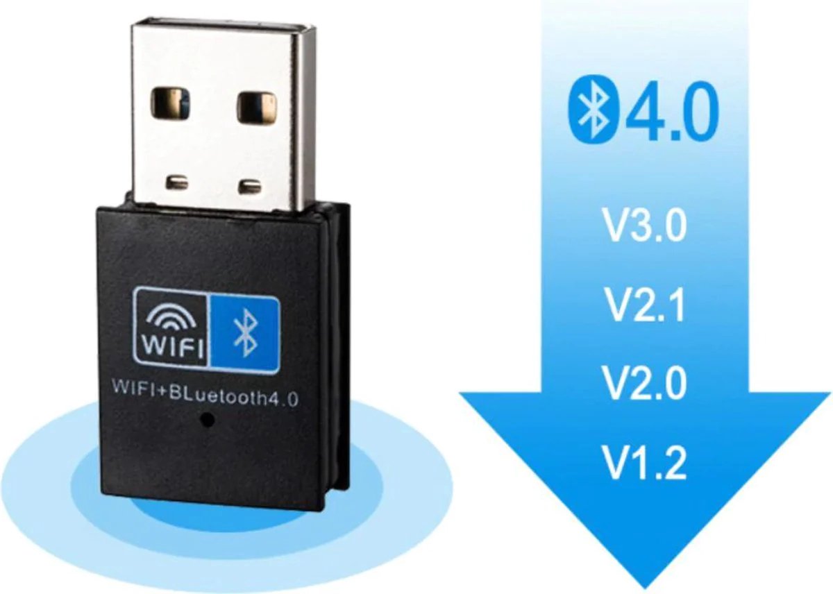 Techvavo® Wireless USB WiFi Bluetooth Adapter - Dongle sans fil USB2.0 WiFi BT4.0 Adapter