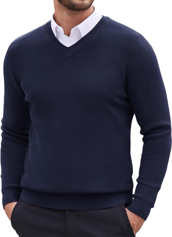 Cappuccino Italia - Pull-over homme à col roulé - Bleu - Taille XL