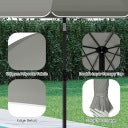 ESITURO PARAPLUIE DE JARDIN ROND GRIS TERRASSE BALCON PLAGE PROTECTION UV Ø 135