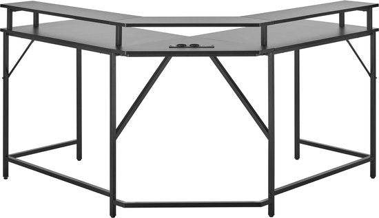 Bureau d'angle - bureau gaming - bureau en L - ports USB et USB-C et prise d'alimentation intégrés dans le plateau - éclairage LED - plateau de 130 x 130 x 50 cm