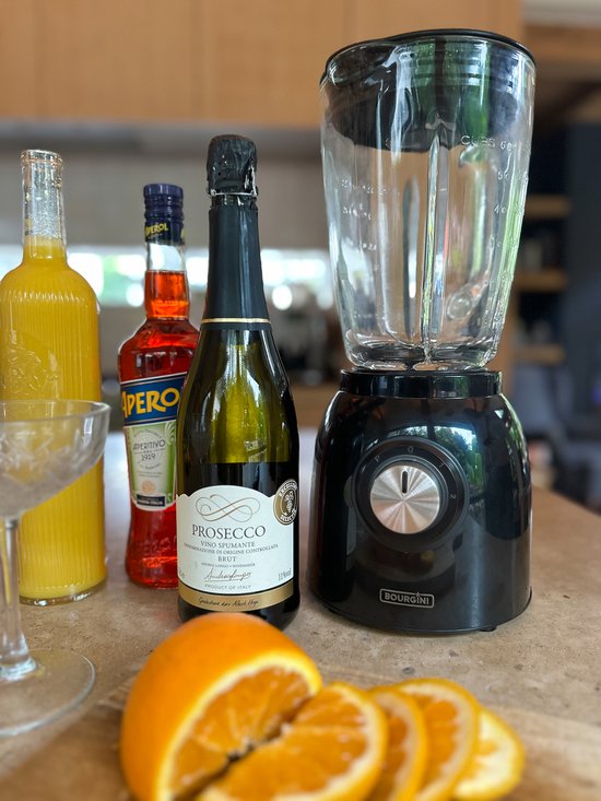 Bourgini Nostalgic Blender Black 1.5L - Cruche en verre - Noir - Broyeur à glace - Blender - 600 watts