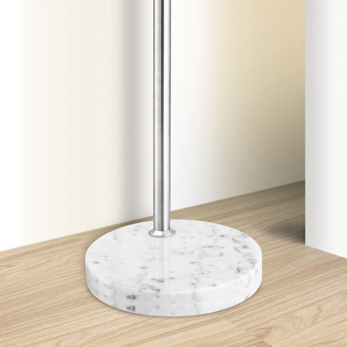Monzana Retro Design Arc Lamp - Lampadaire - Ajustable 190-210 cm - Opal White - Silver