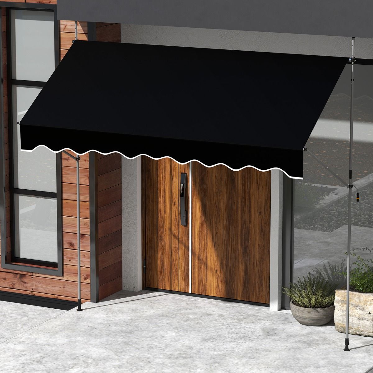 Store Coast sans perçage - Réglable manuellement - Résistant aux UV - Noir 300 cm