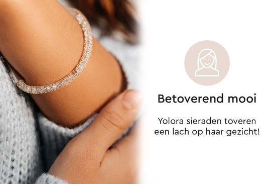 Yolora Ladies Mesh Bracelet - Kalpa Camaka Crystals - Couleur or - Bracelet femme or - Bijoux - Boîte cadeau de luxe - Boîte cadeau - Boîte cadeau exclusive - Belle boîte cadeau - Cadeau de fête des mères