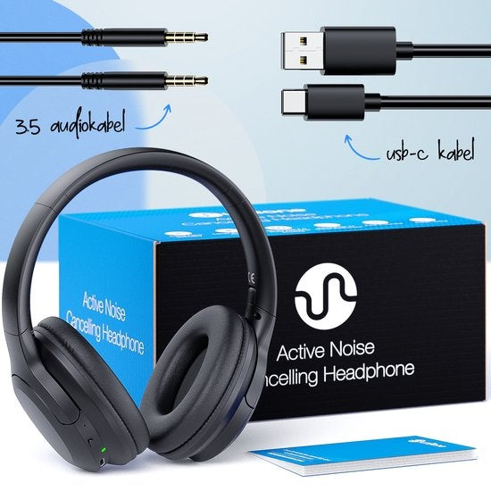 Unitone Focus Headphones Wireless - Active Noise Cancelling - Bluetooth - Over-ear - Convient à Apple et Android