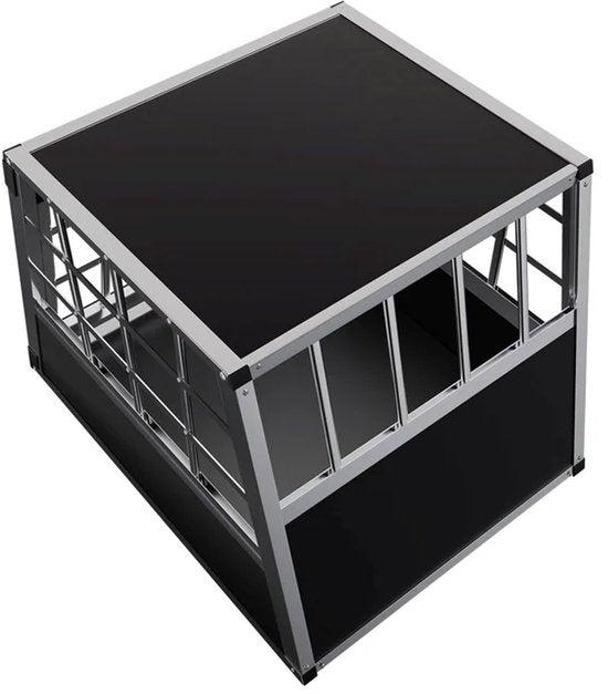 Boîte de transport pour chiens en aluminium - angle d'inclinaision de 75 degrés - taille M - noir/argent