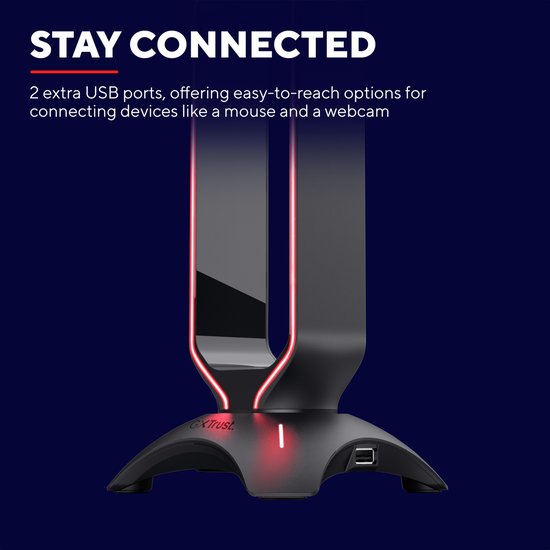 Support pour casque Trust GXT 265 Cintar RGB - Support pour casque gaming – Support pour casque – Éclairage RGB – Noir
