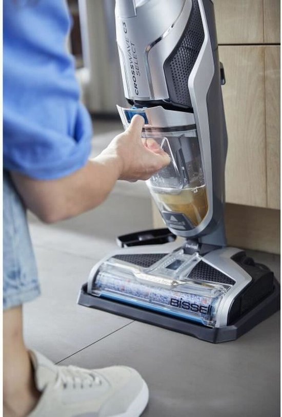 BISSELL Crosswave C3 Select Aspirateur-balai avec fonction balayage - Aspirateur filaire pour sols - 3 en 1 : aspirer, balayer et sécher - Aspirateur multi-surfaces - Machine à nettoyer les moquettes, les carrelages et les sols en bois - Puissant moteur d