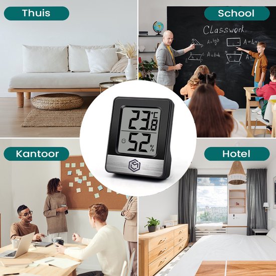 Ease Electronicz Hygromètre - Humidimètre - Station météo numérique - Humidimètre - Thermomètre d'intérieur - Pile incluse