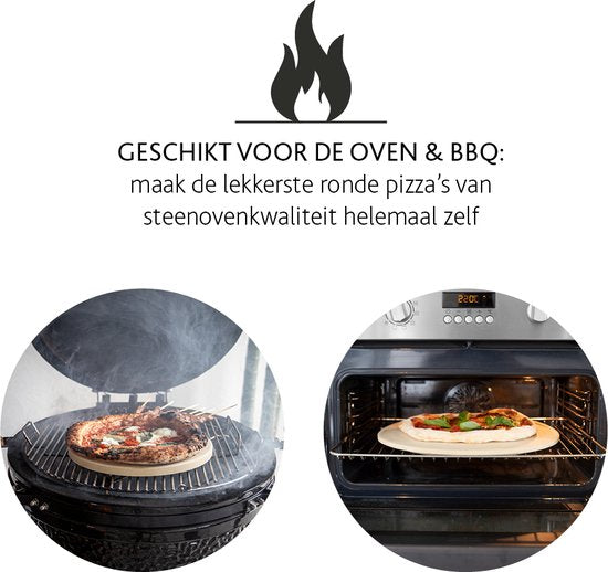 Boska Pizza Stone Deluxe - pour four et BBQ - Pizza croustillante - Ø 29,5 cm - Accessoires BBQ