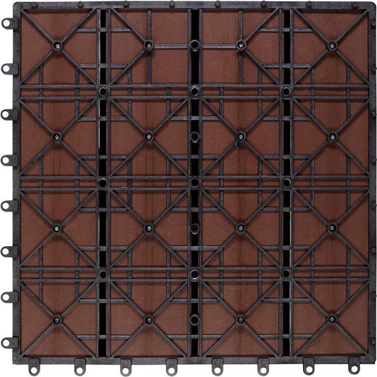 Dalles de terrasse en WPC - Lot de 22, modèle Classique 30 x 30 cm - Terracotta