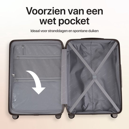 Ensemble de valises SKYCASES - Classic Heritage – 3 pièces – Valises cabine et en soute – 36 L/63 L/100 L – Serrure TSA – Roulettes silencieuses à 360° – Légères – Trolley – Marron