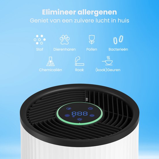 Auronic Air Purifier Compact Pro - Avec filtre HEPA 13 - 150 m³/h - 30 m² - Fonction aromathérapie - 3 niveaux - Purificateur d'air - Blanc