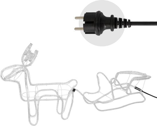 Westfalia Éclairage extérieur - Renne avec traîneau - Blanc chaud
