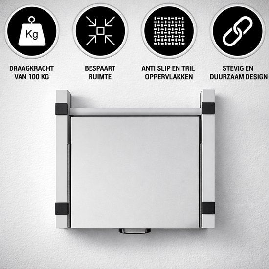 Vonia Spacer Lave-linge séchant - Kit empilable Lave-linge séchant - Universel - Plan de travail extensible - Blanc
