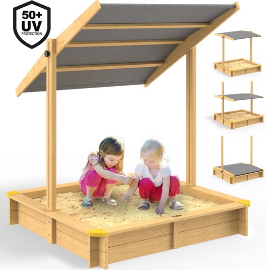 Spielwerk Sandbox - Bois Toit solaire UV 50+ Fritzi - 140x140x120cm