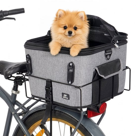 Panier pour chien Jake et Jacky - Panier pour chien à l'arrière du vélo - Panier pour chien à vélo - Siège auto pour chien - Petits chiens (max. 12 kg) - 35 x 30 x 31 cm