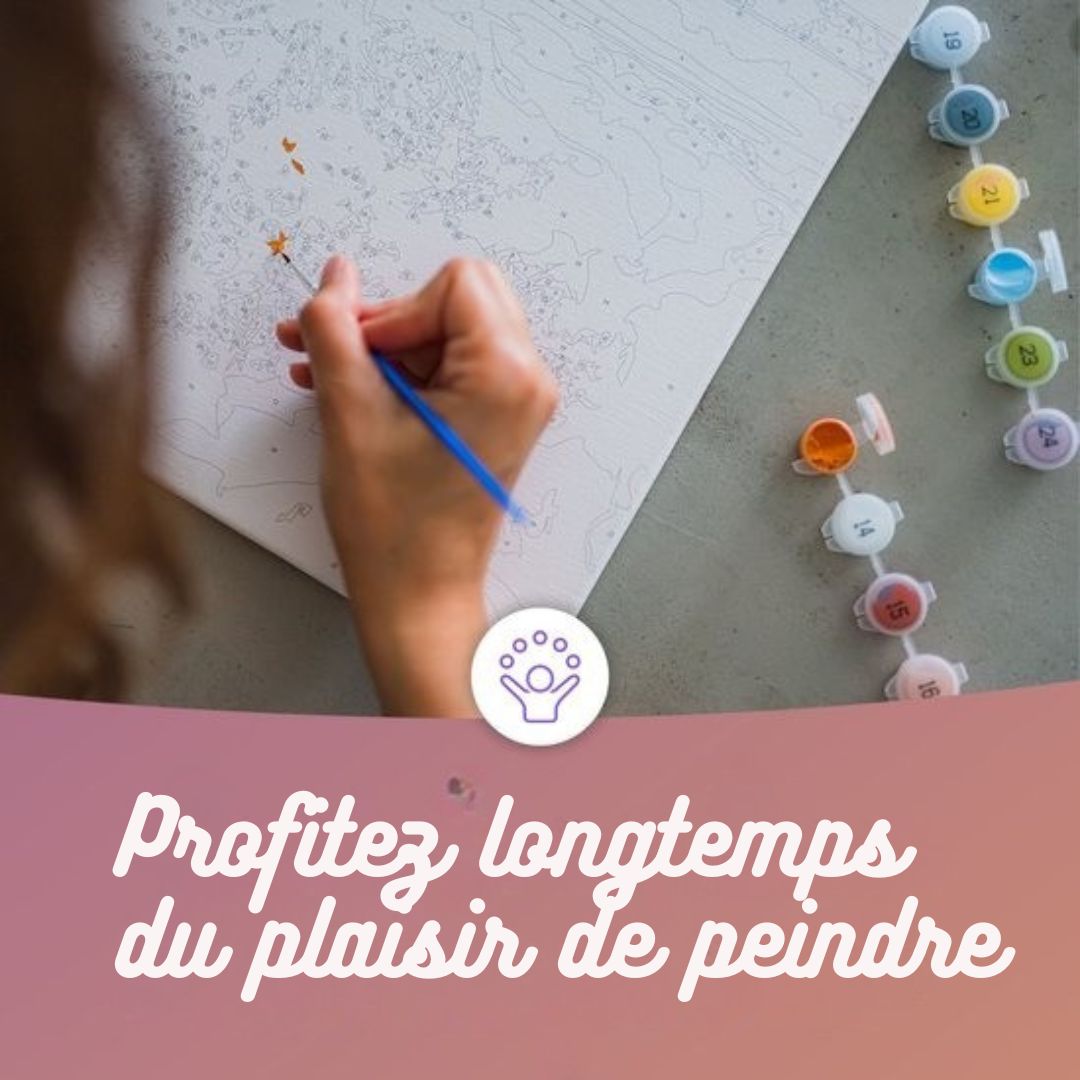 Kit de peinture à l'huile par numéro  Rubye® - Peinture sur toile murale - Inclus Peinture et Pinceaux - Coloriage par Numéros - 40x50cm - multicouleur
