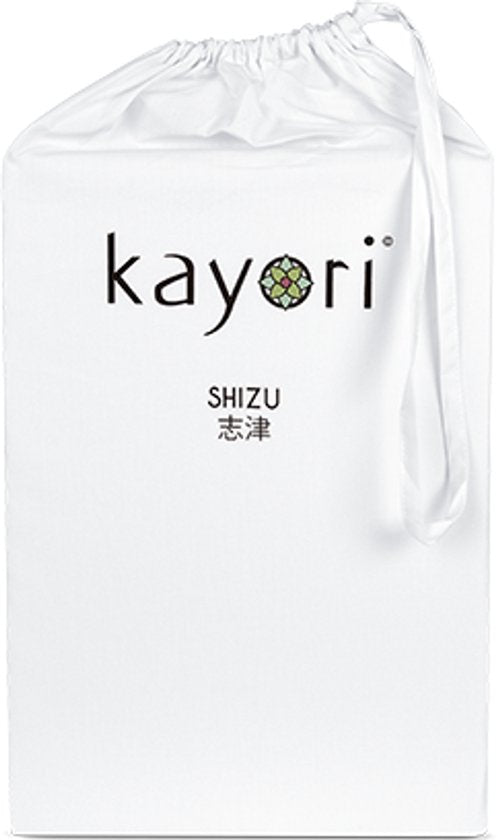 Drap-housse Kayori Shizu Molton à bords fendus - 180 x 200-220 cm - Protège-matelas - Coton biologique - Blanc
