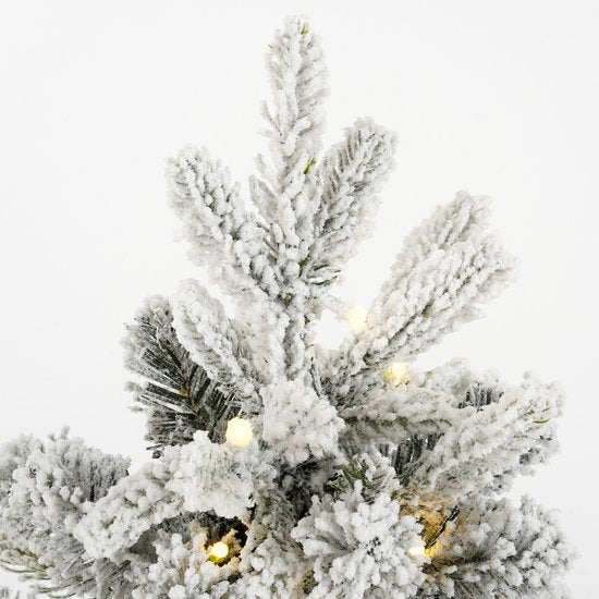 Black Box Trees Sapin de Noël artificiel Grimshaw avec neige H60 x P46 cm - Sapin artificiel dans un sac en jute - Sapin de Noël artificiel d'intérieur - 56 branches - Vert